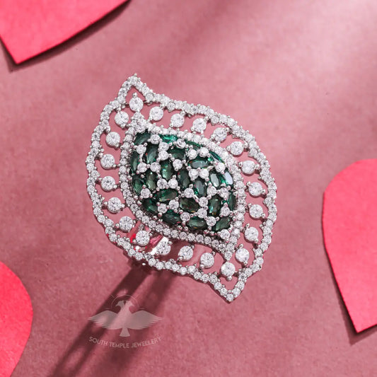 Classic Silver-Plated Diamond Finish Ring