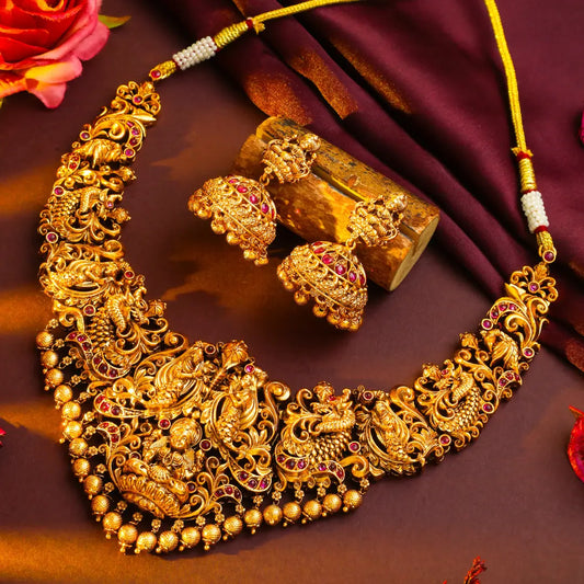 Antique Traditional Laxmi Short Necklace Set