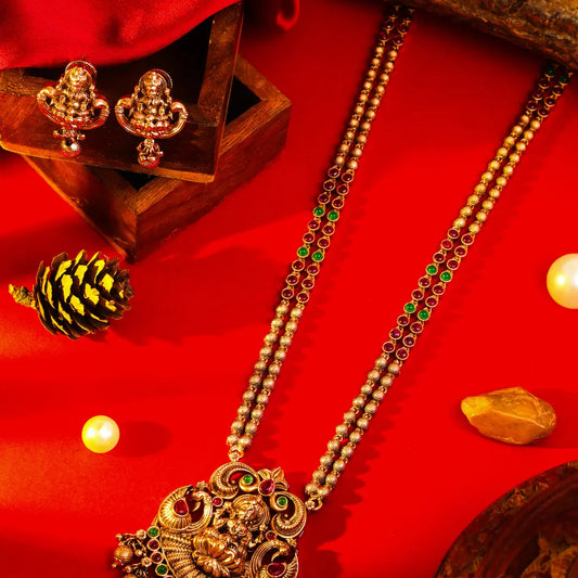Royal Temple Pendant Set Handcrafted Laxmi P-1056