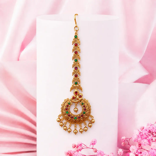 Antique Gold-Plated Maang Tikka N-704
