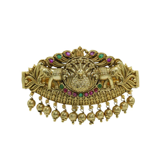 Gold-Plated Elephant & Peacock Finish Hair Clip V-131