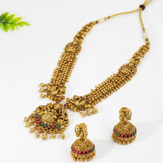 Lakshmi-Peacock Short Necklace Set K-1602
