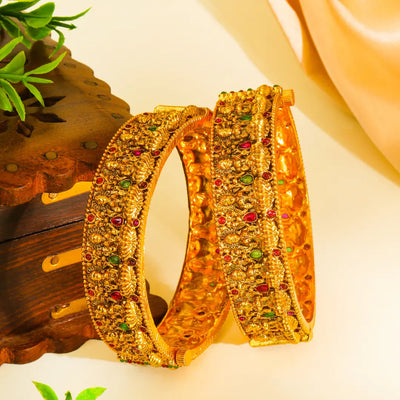 Handcrafted Laxmi Gold-Plated Bangle K-990