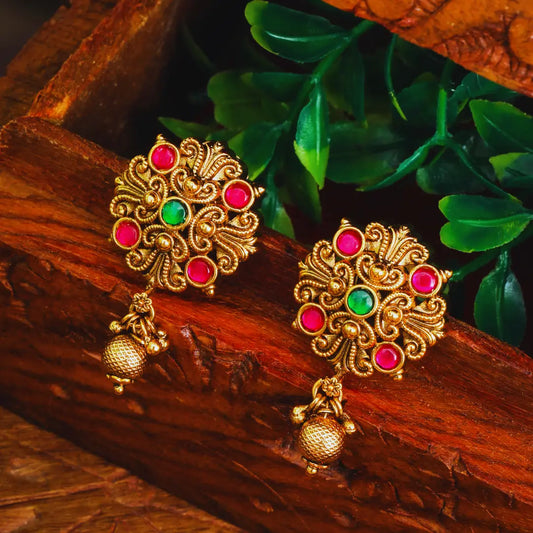 Antique Flower Gold-Plated Bali J-327