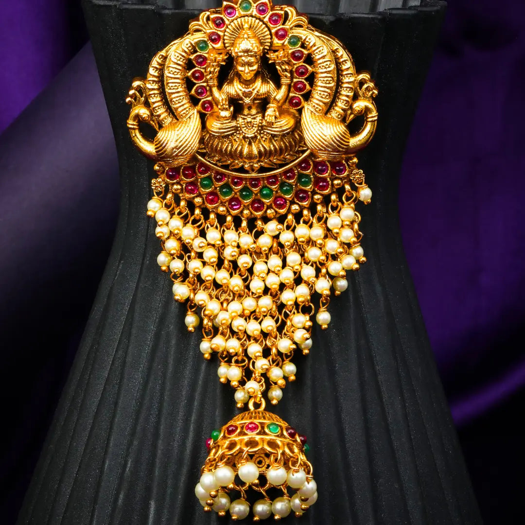 Gold-Plated Laxmi Hair Broach
