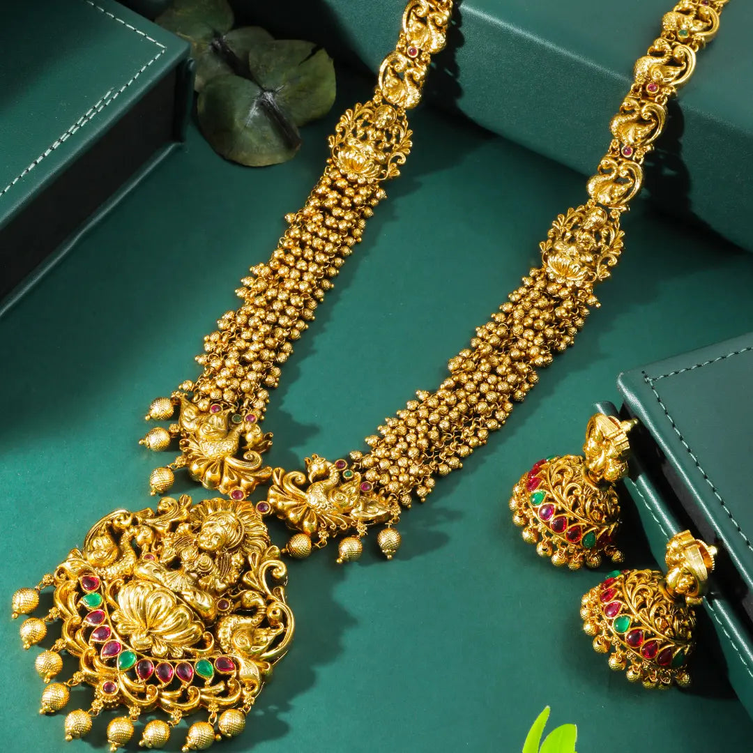 Lakshmi-Peacock Long Necklace Set K-1601