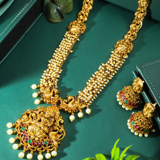 Lakshmi-Peacock Long Necklace Set K-1601