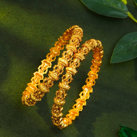 Antique Finish Gold Plated Bangles K-1002