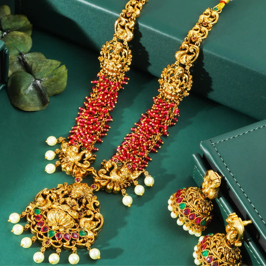 Lakshmi-Peacock Short Necklace Set K-1602