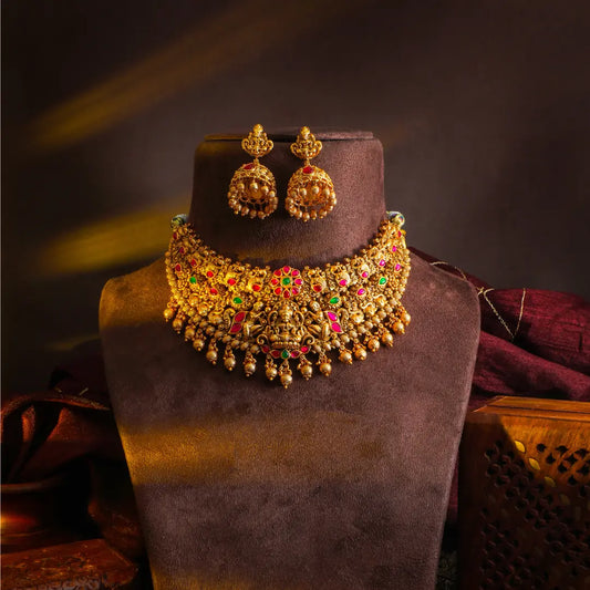 Antique Lakshmi Peacock Temple Choker Set
