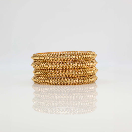 Antique Gold-Plated Classic Textured Bangle V-1825