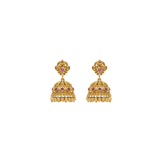 Regal Antique Finish Gold-Plated Jhumka R-1156