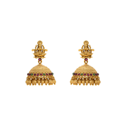 Antique Finish Gold-Plated Jhumka N-641