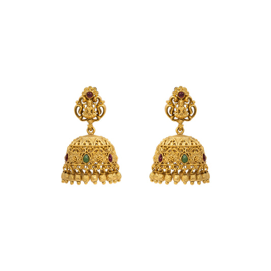 Antique Temple Gold-Plated Jhumka R-1137