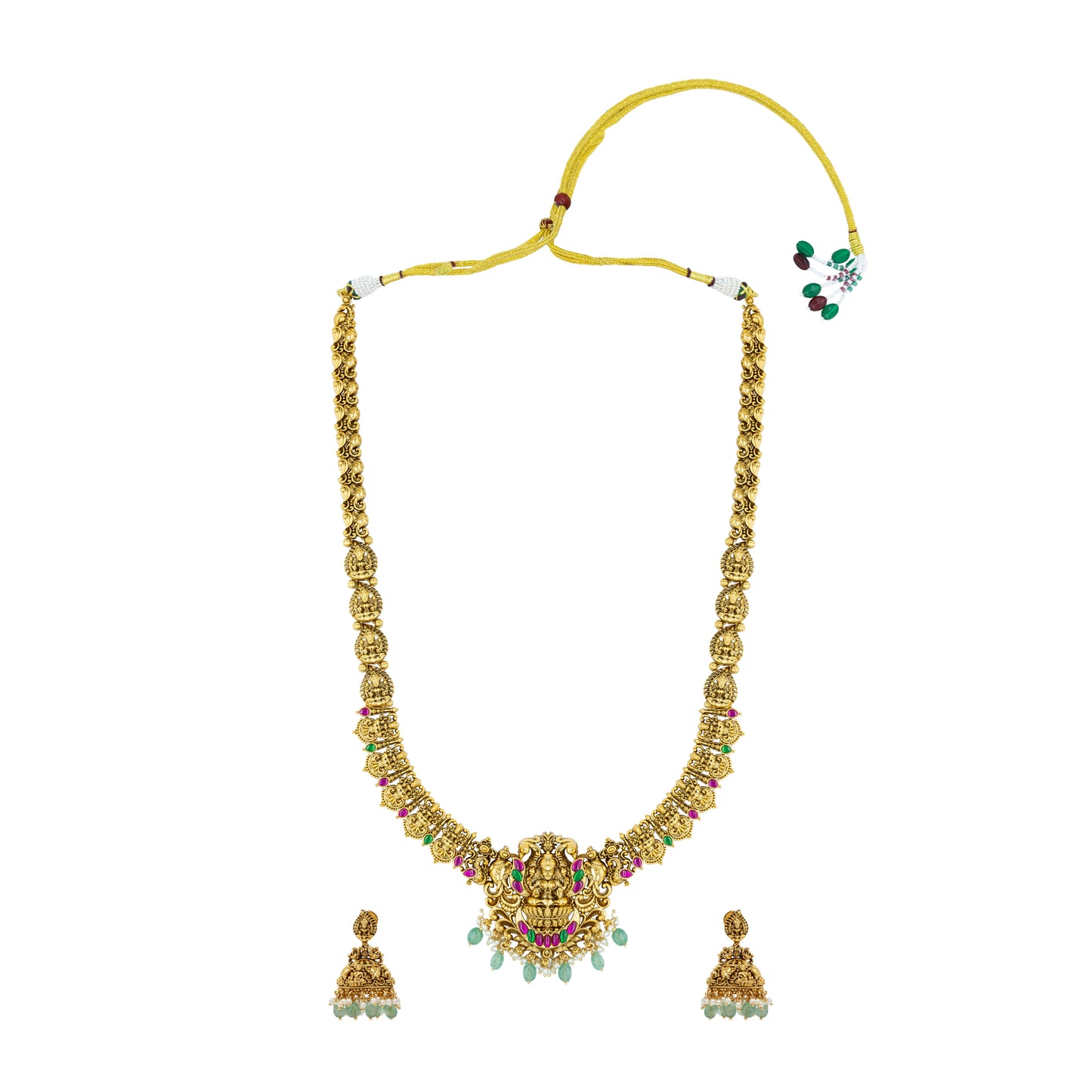 Divine Lakshmi Temple Long Necklace Set J-139