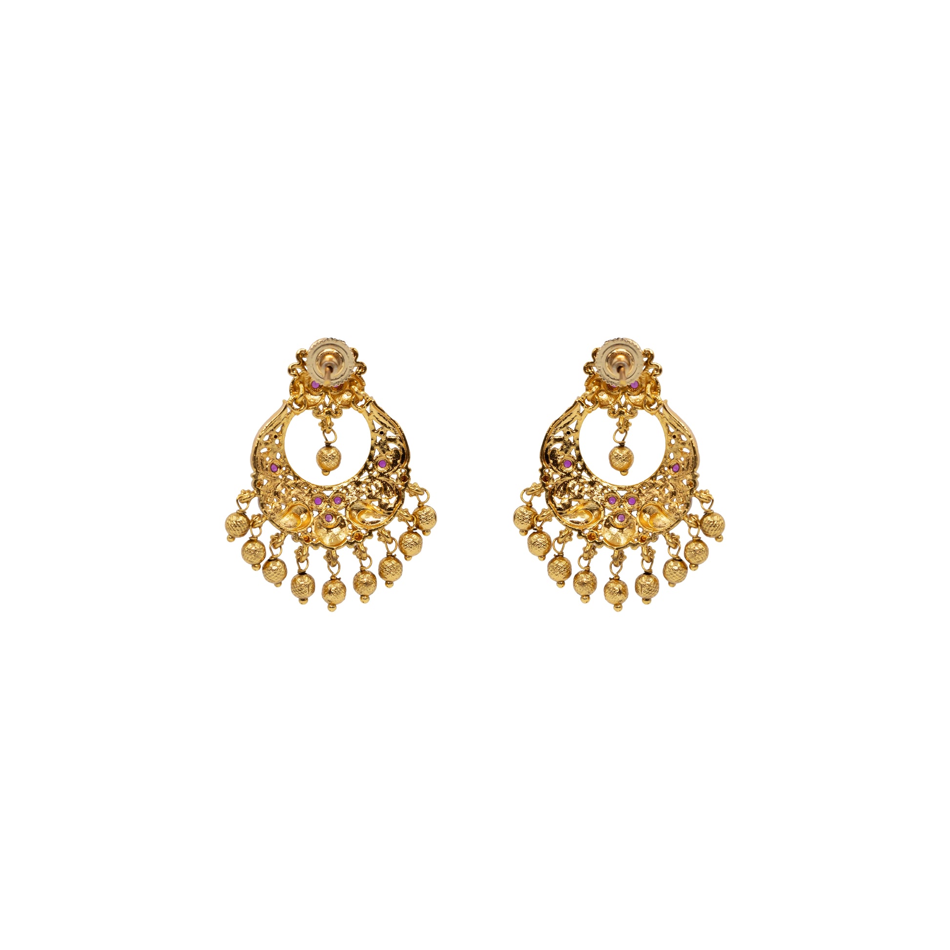 Antique Gold-Plated Floral Chandbali – R-1042