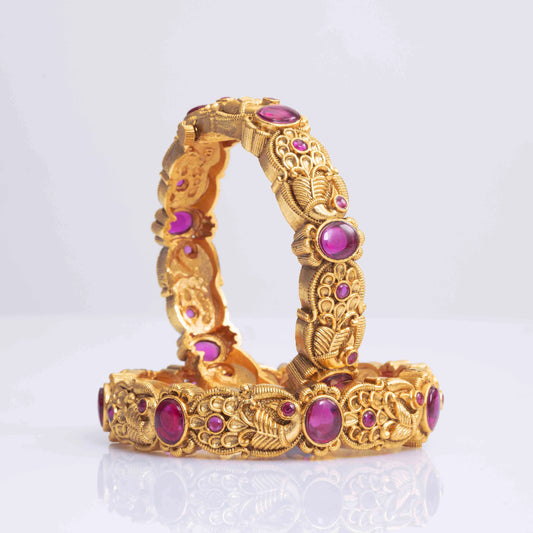 Antique Heritage Gold-Plated Bangles R-619