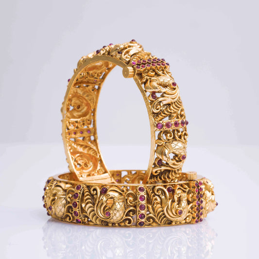 Antique Peacock Gold-Plated Bangle V-1250
