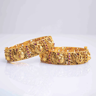 Antique Peacock Gold-Plated Bangle V-1250
