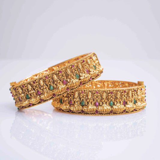 Handcrafted Laxmi Gold-Plated Bangle K-990