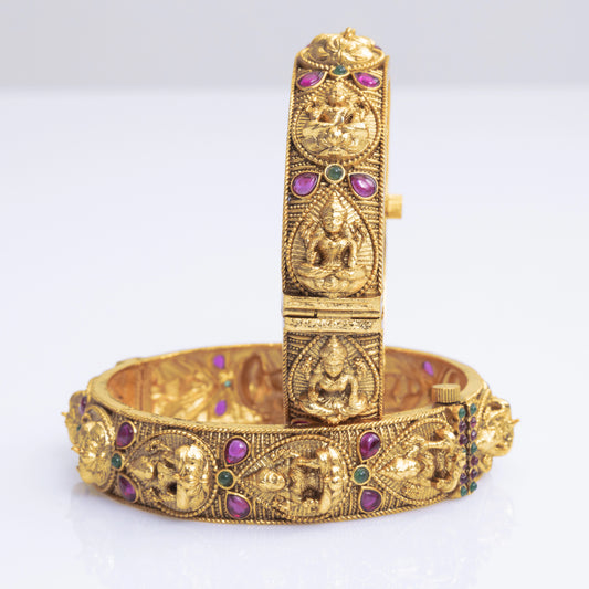 Divine Laxmi Gold-Plated Bangles K-978