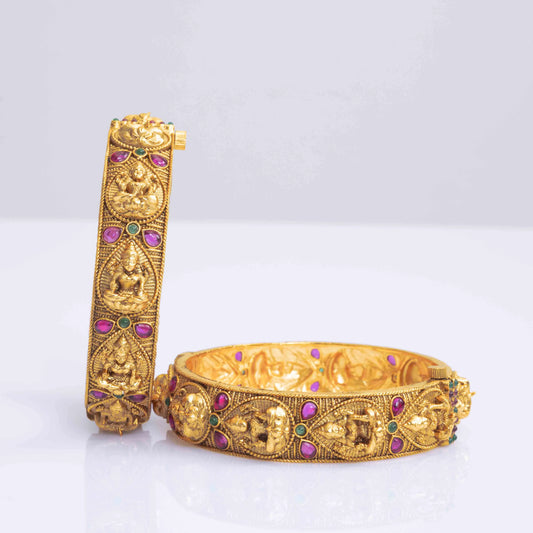 Divine Laxmi Gold-Plated Bangles K-978