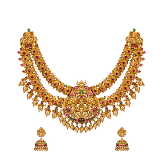 Temple Design Short Necklace Set