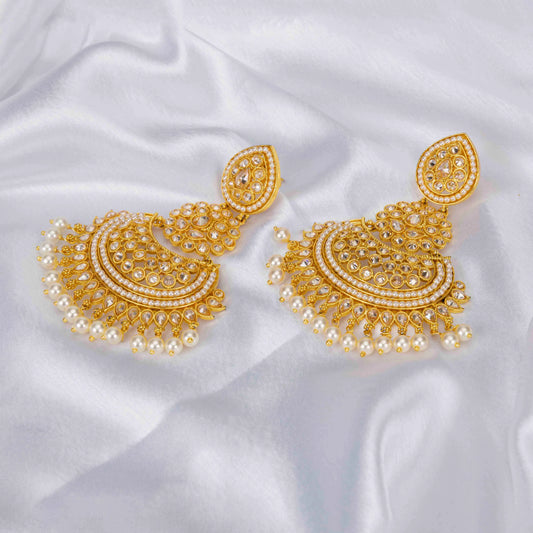 Antique Flower Gold-Plated Jhumka C-390