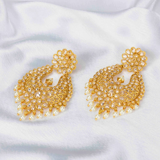 Antique Flower Gold-Plated Jhumka C-207