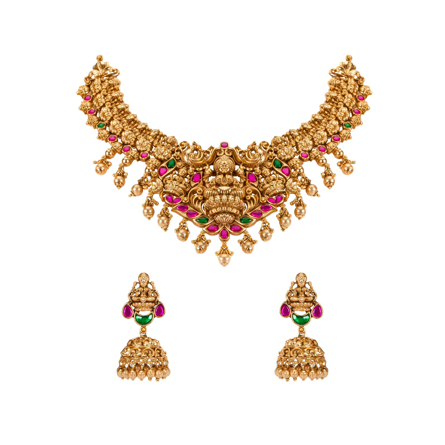 Lakshami Design Short Antique Necklace Set