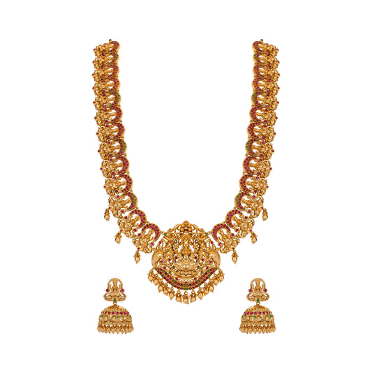 Divine Temple-Inspired Goddess Long Necklace Set