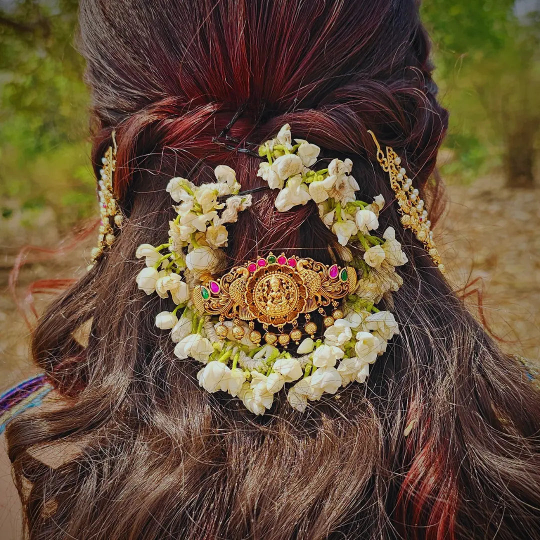 Deity-Inspired Hair Clip with Antique Finish J-96