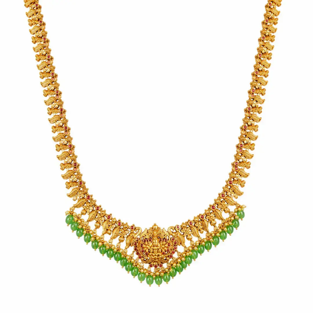 Sharada Vilasam Combo Necklace Set | Gold-Plated Temple Jewellery K-1895