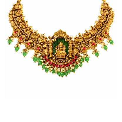Gomathi Ambal Combo Necklace Set | Gold-Plated Temple Jewellery J-1023N