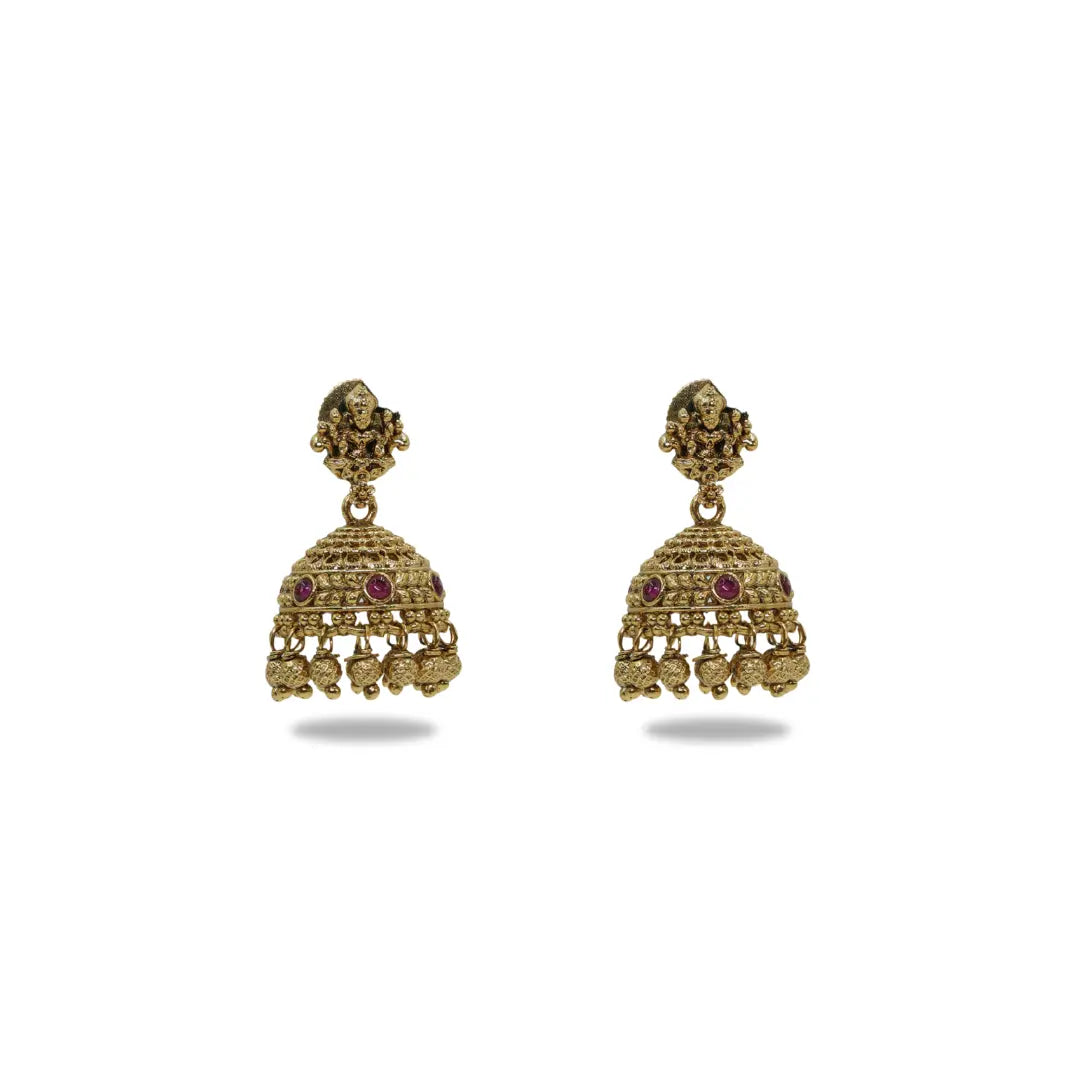 Antique Laxmi Gold Finish Jhumka  T-19