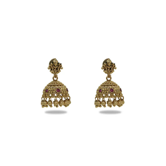 Antique Laxmi Gold Finish Jhumka  T-19