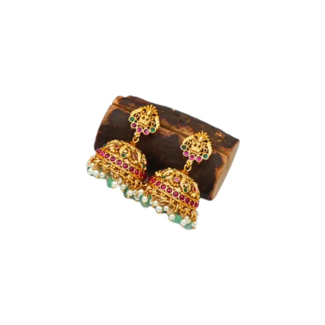 Gold-Plated Traditional Laxmi Long Necklace Set N-888
