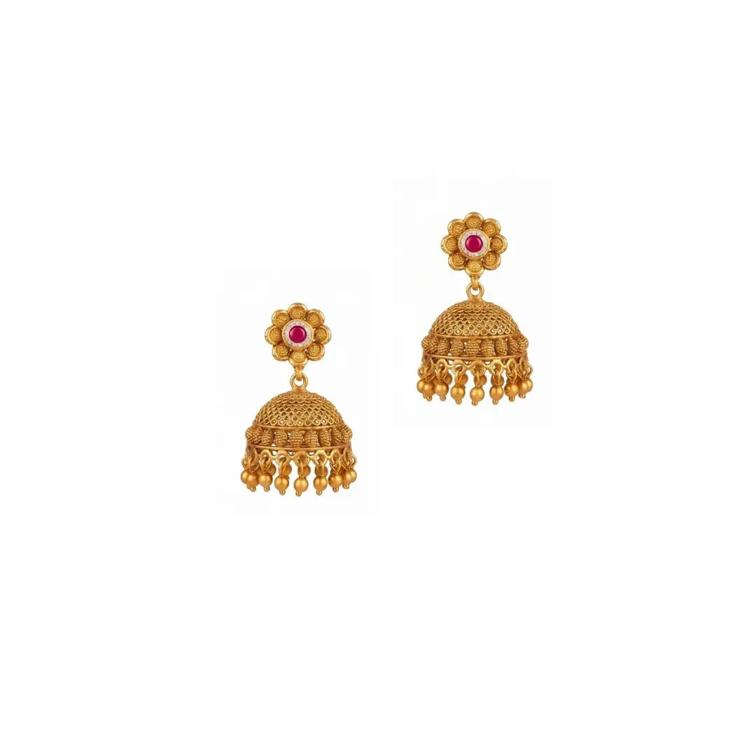 Saraswati Alankara Haram Long Necklace Set | Gold-Plated Temple Jewellery  J-851