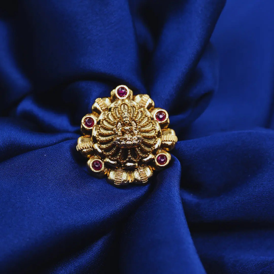 Antique Laxmi Gold-Plated Ring V-1985