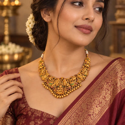 Antique Traditional Laxmi Short Necklace Set K-1210