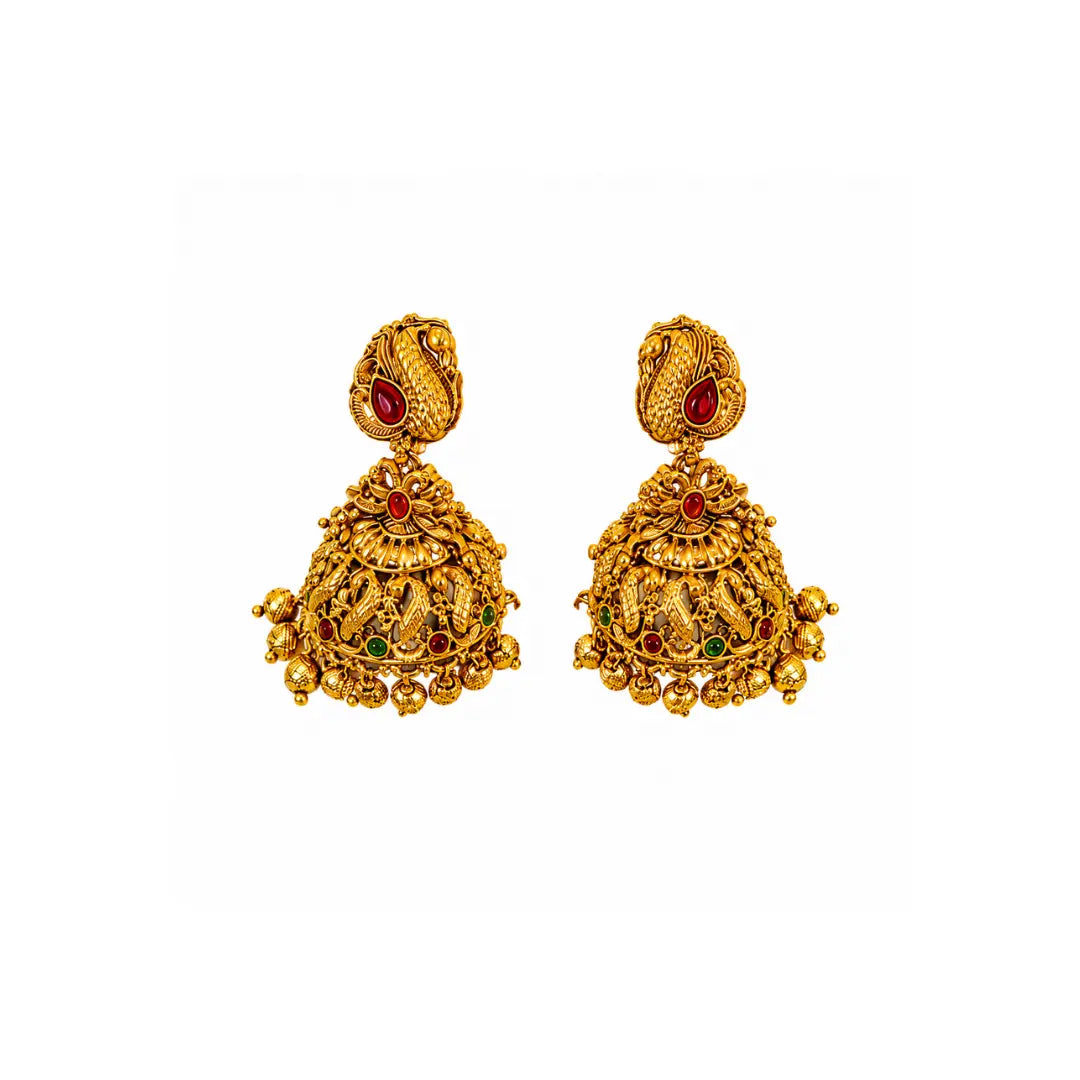 Peacock & Flower Short Necklace Set K-1239