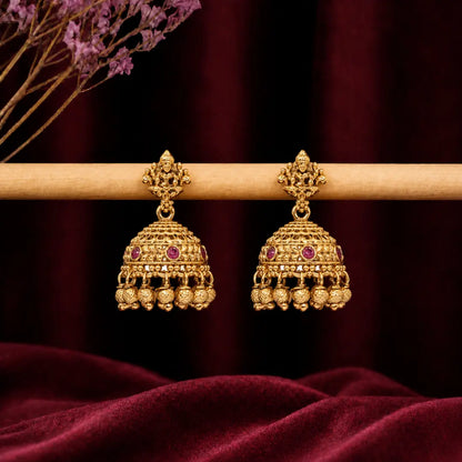 Antique Laxmi Gold Finish Jhumka  T-19