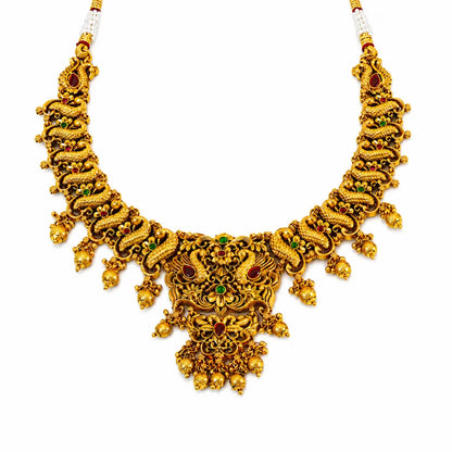 Peacock & Flower Short Necklace Set K-1239