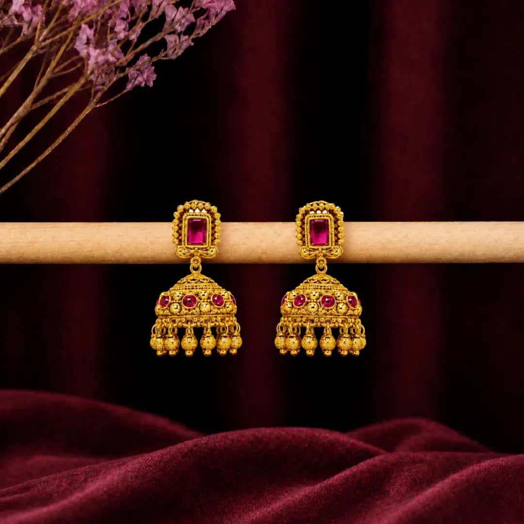 Antique Small Gold-Plated Jumka T-15