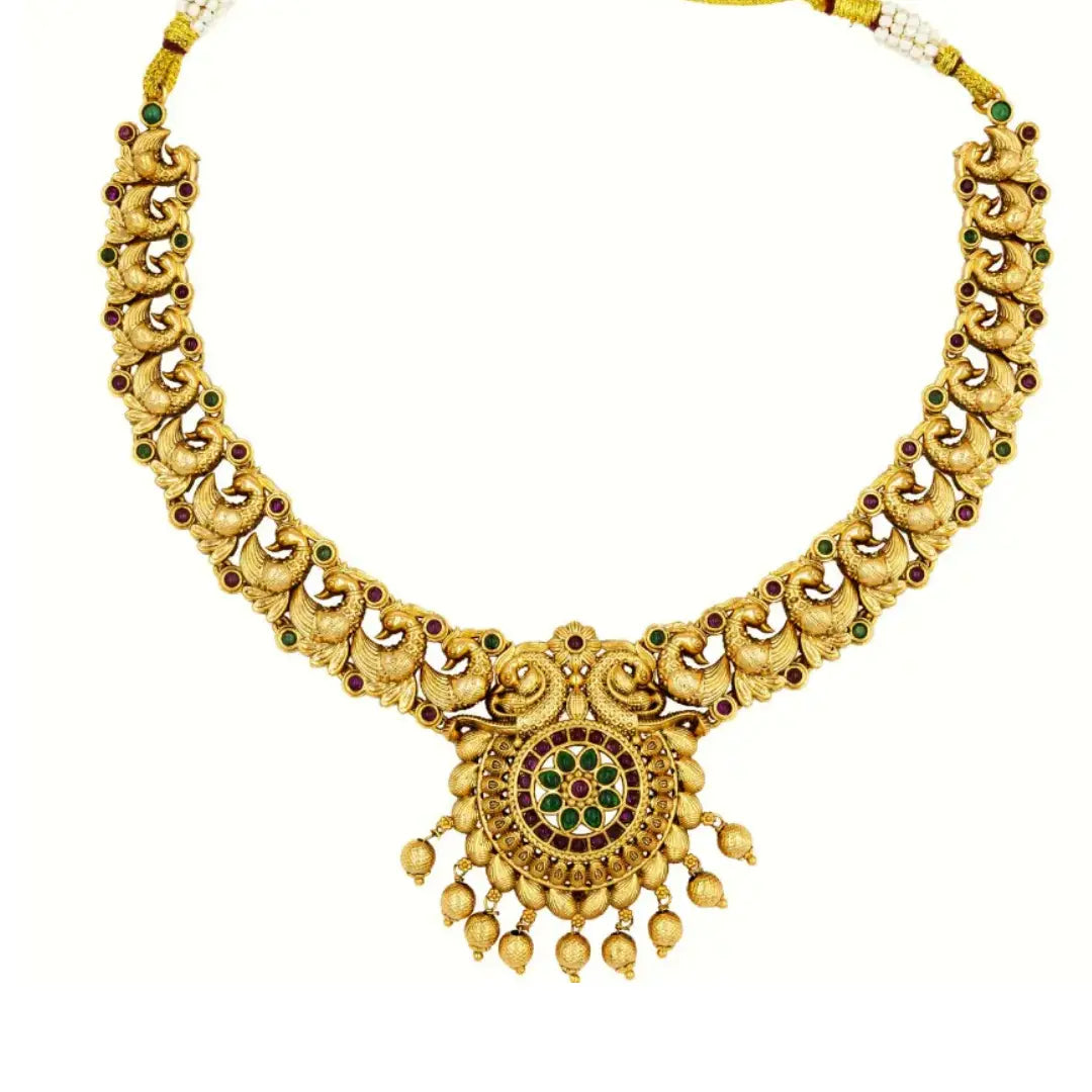 Ethenic Gold-Plated Temple Jewellery Combo Set K-1152N