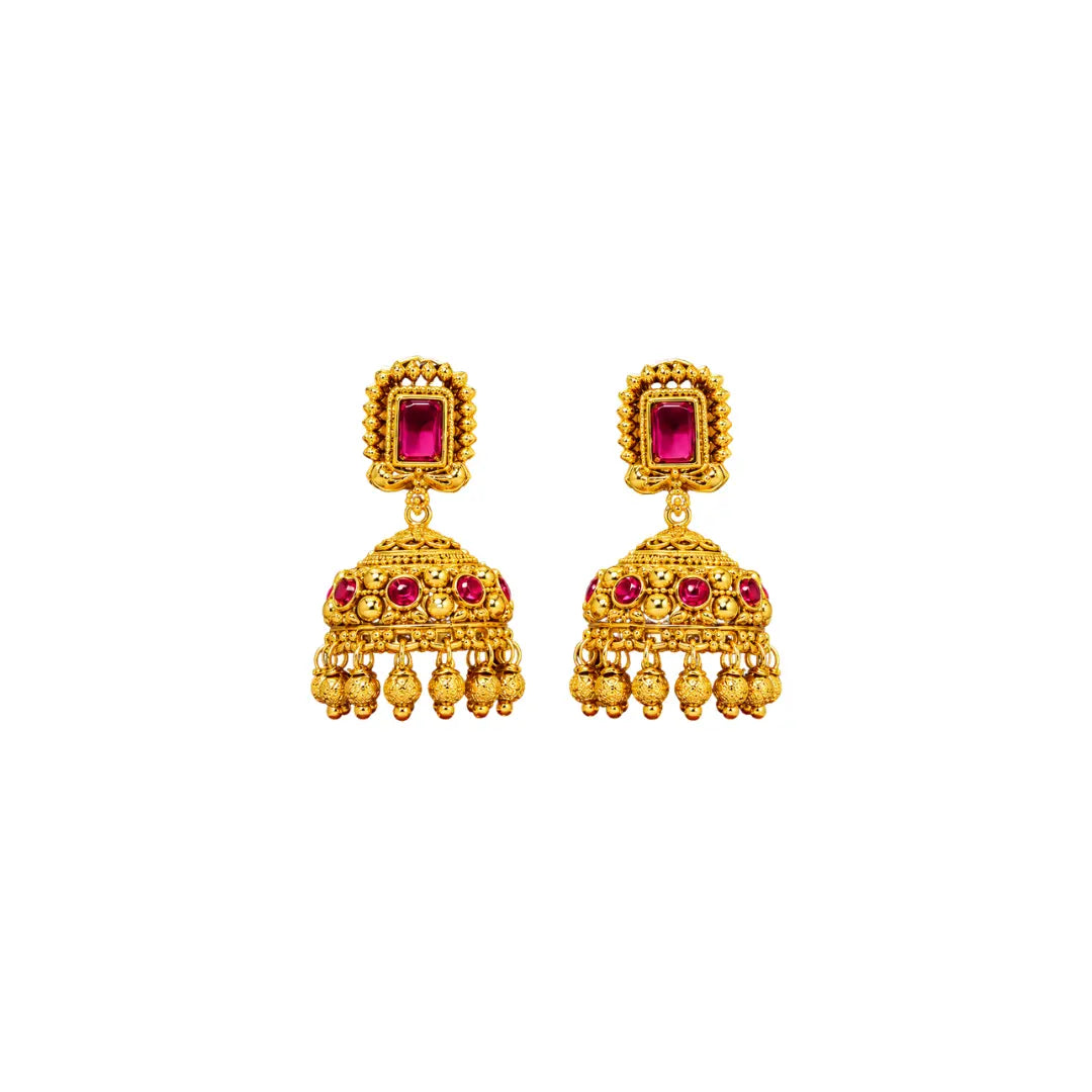 Antique Small Gold-Plated Jumka T-15