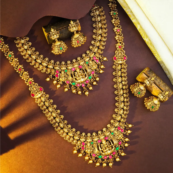 Lakshmi Temple Jewellery Combo Necklace Set J-151 N