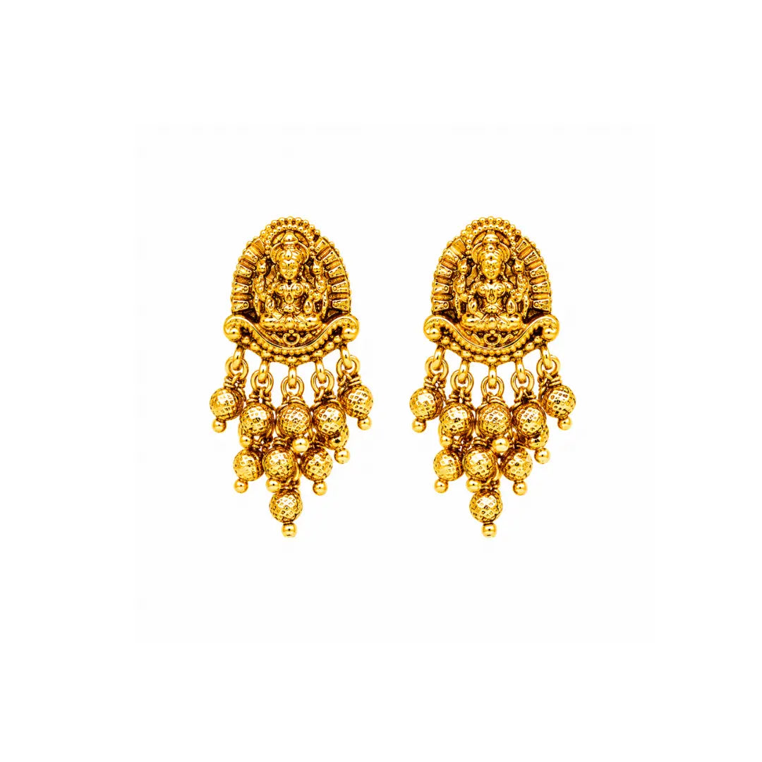 Temple Jewellery Gold Plated Bali Earrings | South Indian Bridal Style R-2157