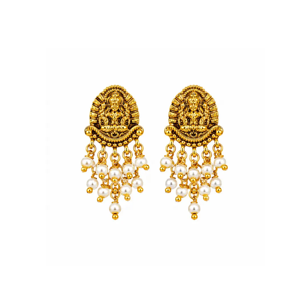 Temple Jewellery Gold Plated Bali Earrings | South Indian Bridal Style R-2157