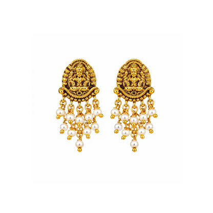 Temple Jewellery Gold Plated Bali Earrings | South Indian Bridal Style R-2157